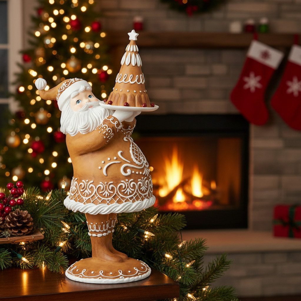 MF Weihnachtsmann Lebkuchen Weihnachtsmann Kuchen Festliche Weihnachtsdekoration 43cm