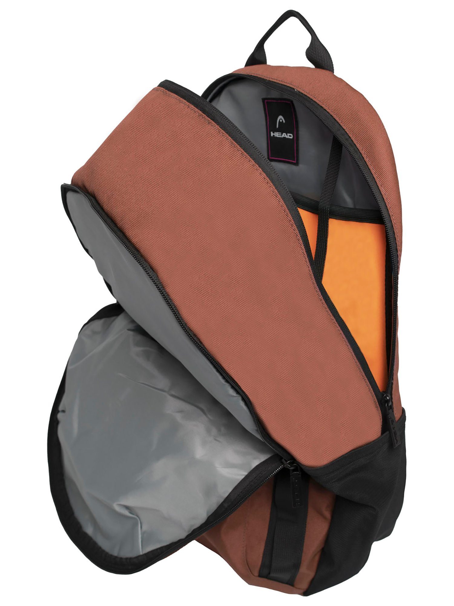 Backpack Rucksack 2 Terracotta Point Compartments Head