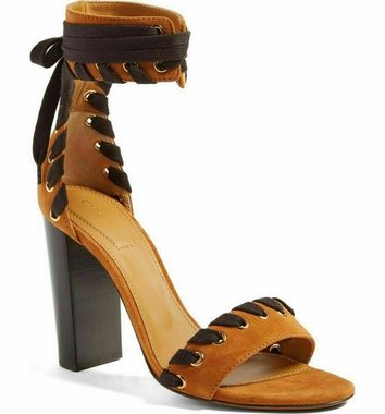 Chloé CHLOE MILES ICONIC WHIPSTITCH STRAP LACE-UP SUEDE SANDALS PUMPS SCHUHE Sandale