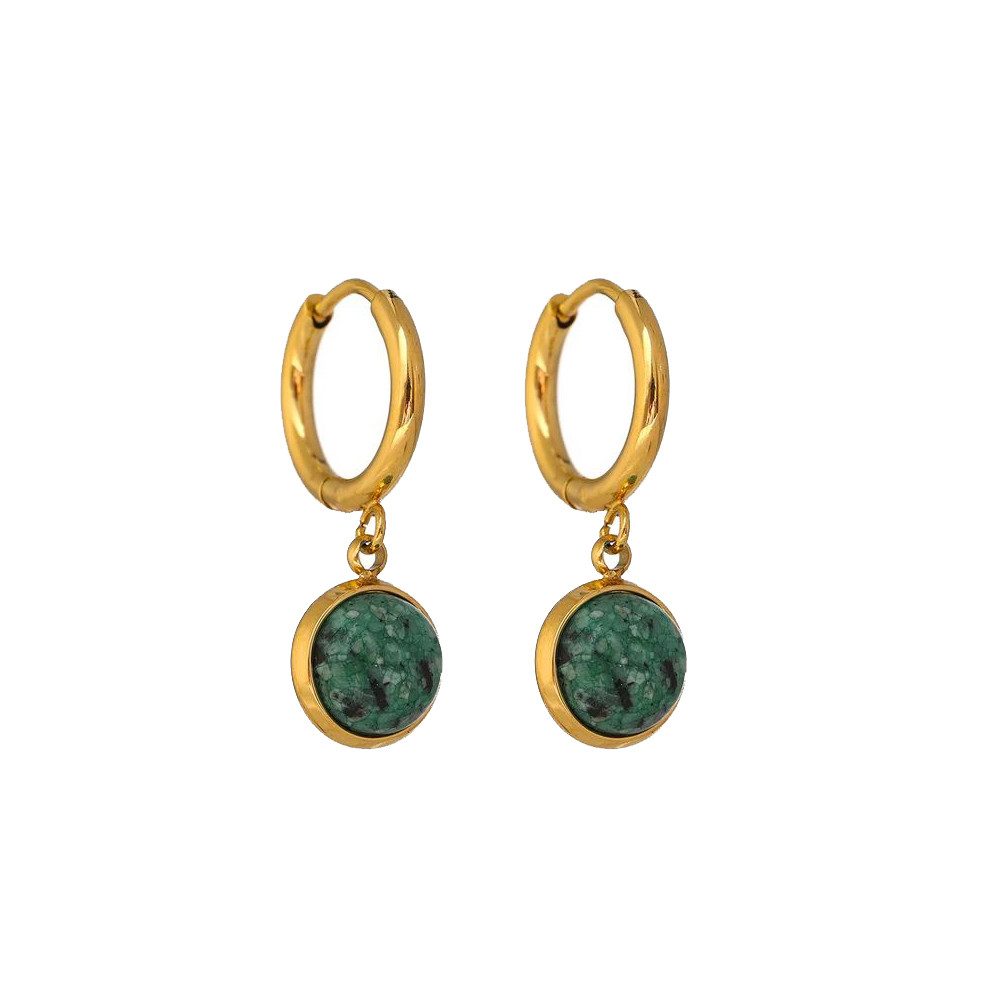 SHELAGO Paar Creolen mit grünem Stein-elegante Hängeohrringe (inkl. Geschen günstig online kaufen