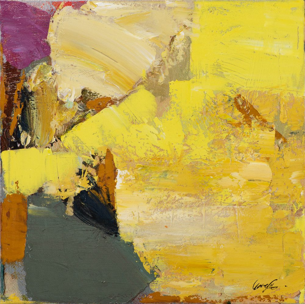 ArtUniverse Gemälde Lebendigkeit in Gelb 60x60 cm, Abstrakt