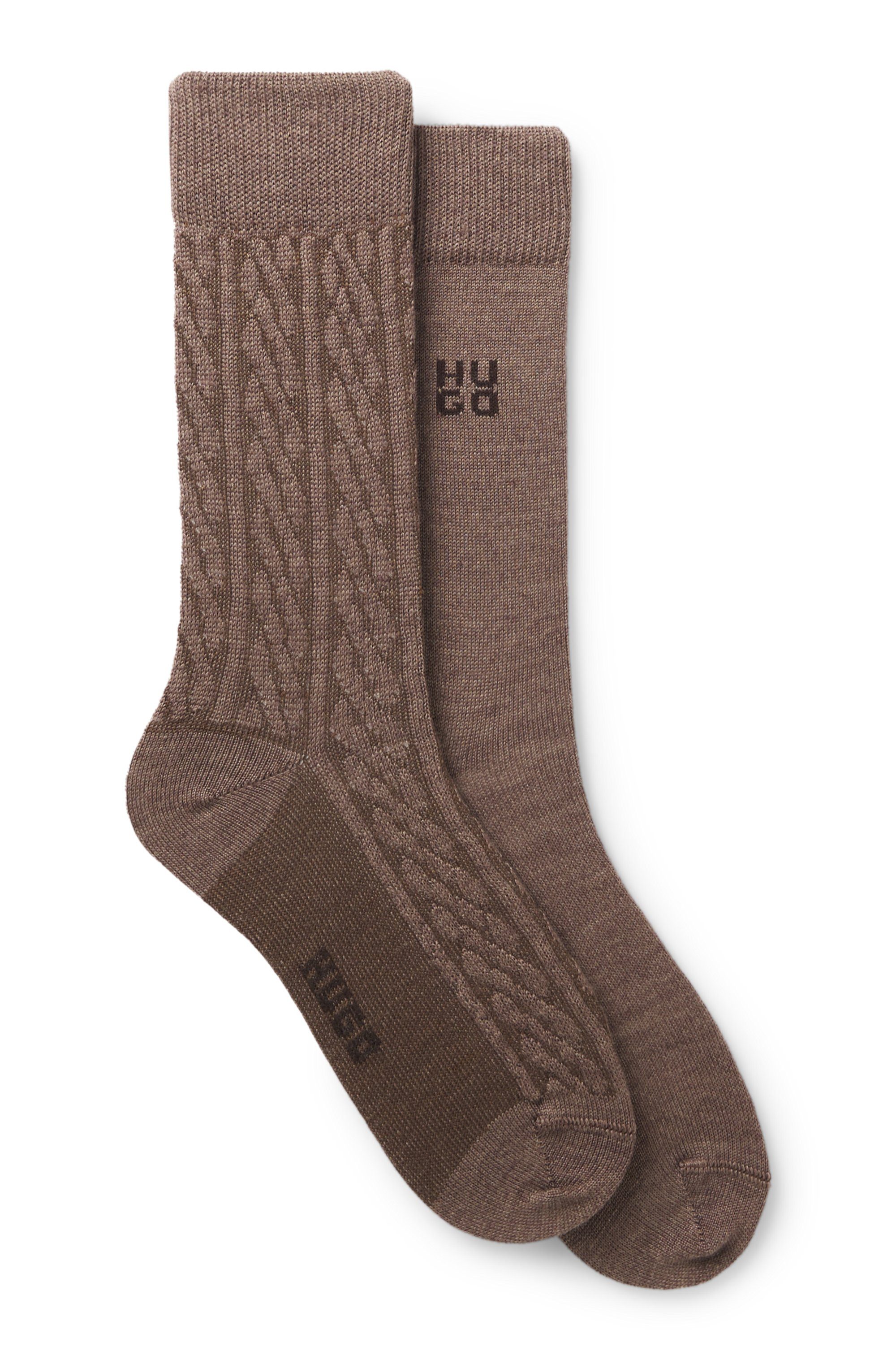 HUGO Socken 2P RS BRAID WO mittelhoch, Basic