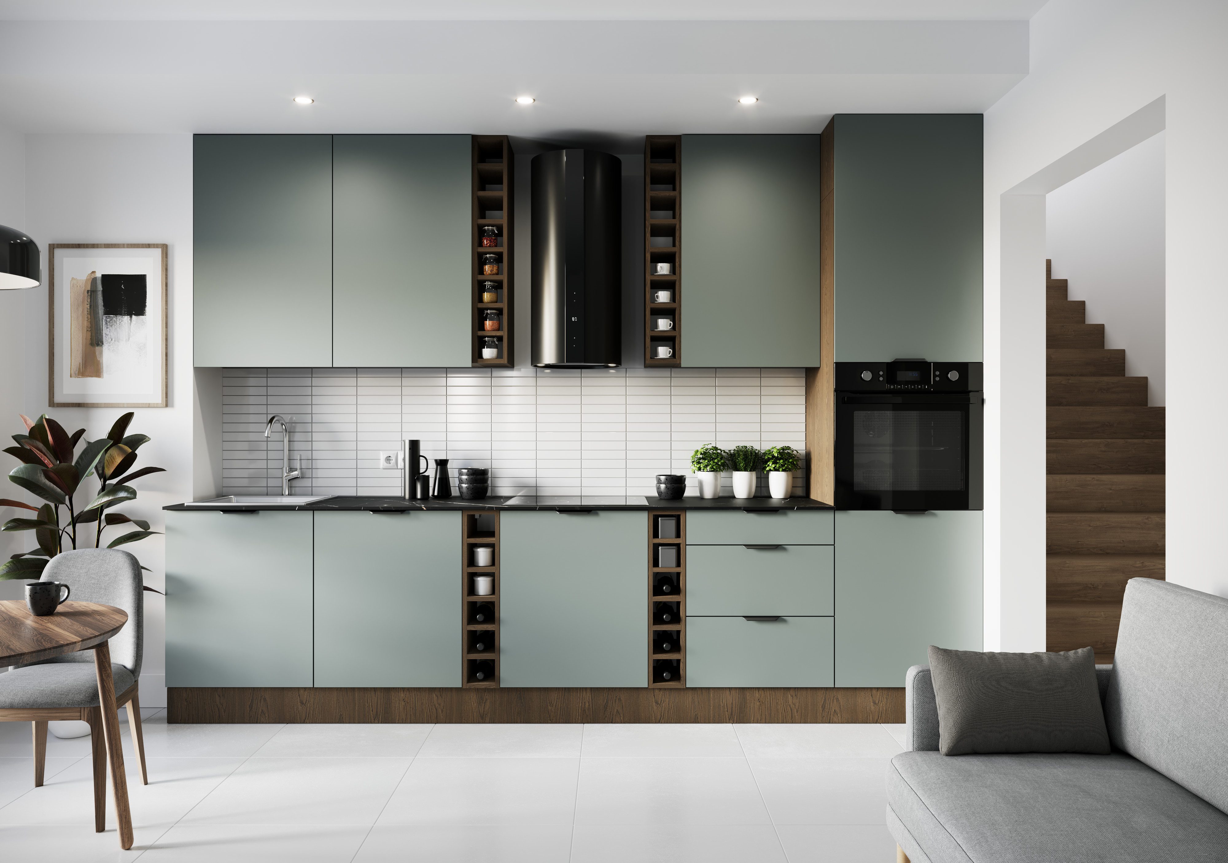 ROYAL24_MARKT Кухниzeile K43-G330 - Sorento - Intelligente Designelemente, (Komplett Set), Premium - Modern - Exzellent.