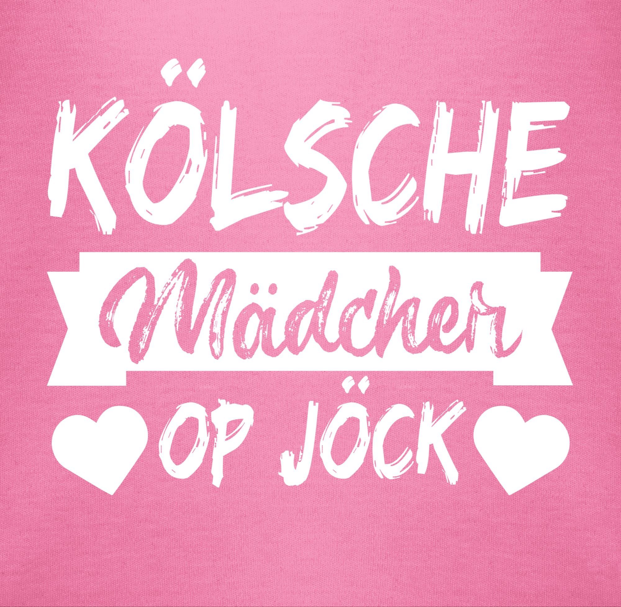 Shirtracer Kölner Pink - op Karneval Jöck 1 & Shirtbody Sprichwort Kölsche - Mädcher weiß Fasching