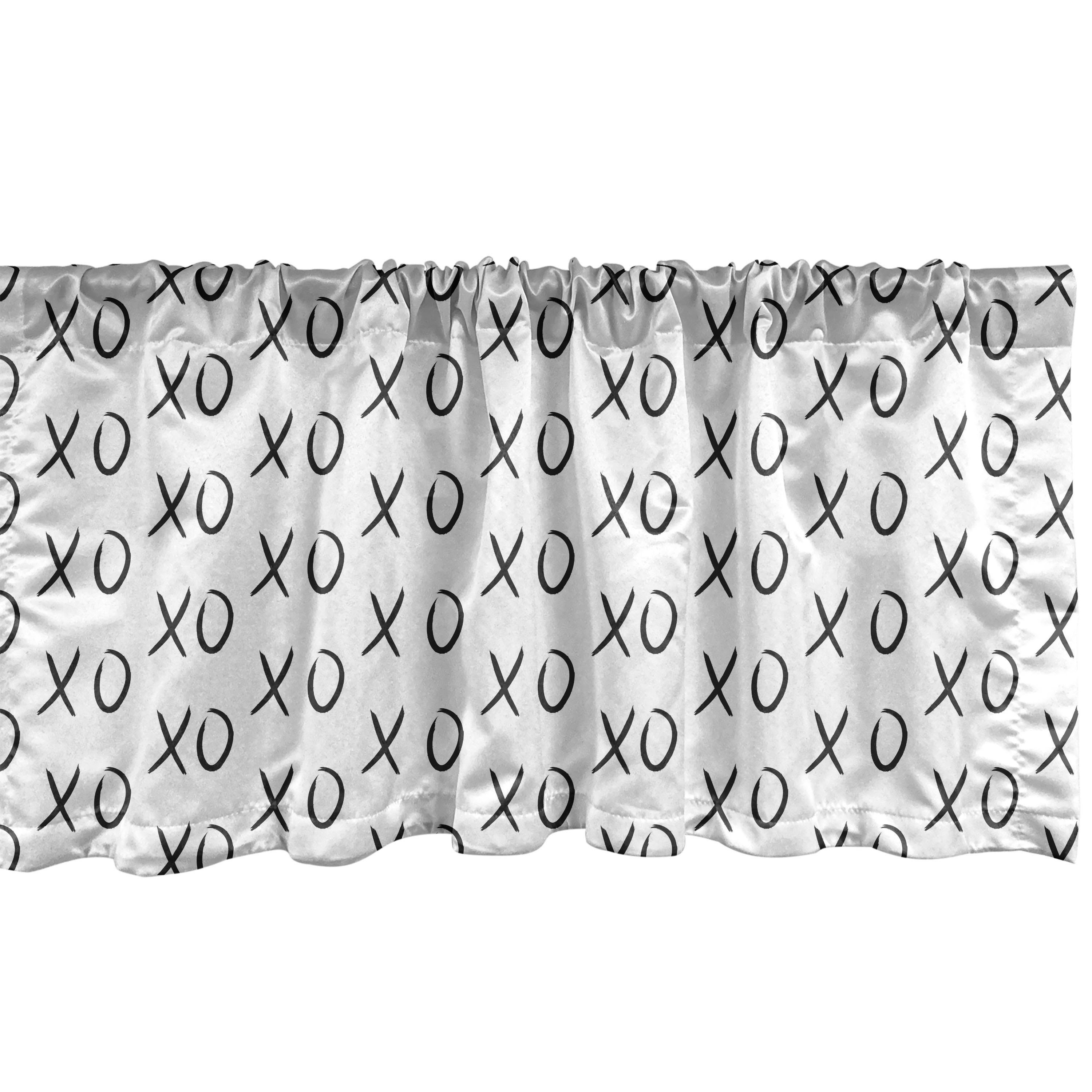 Scheibengardine Vorhang Volant für Küche Schlafzimmer Dekor mit Stangentasche, Abakuhaus, Microfaser, Xo Affection Expression Küsse
