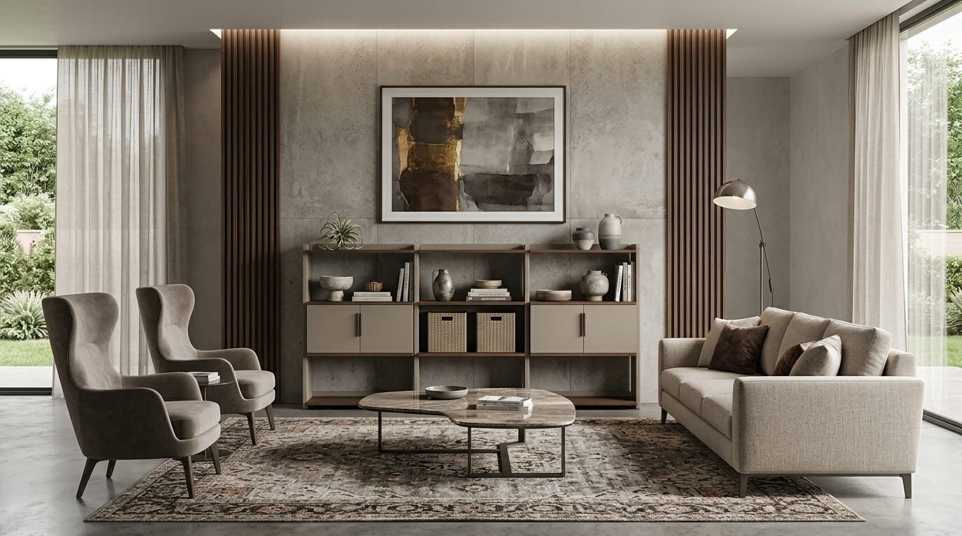 Xlmoebel Bücherregal Modulares Bücherregal aus Holz in Beige für modernes Wohnzimmer, Made in Europa
