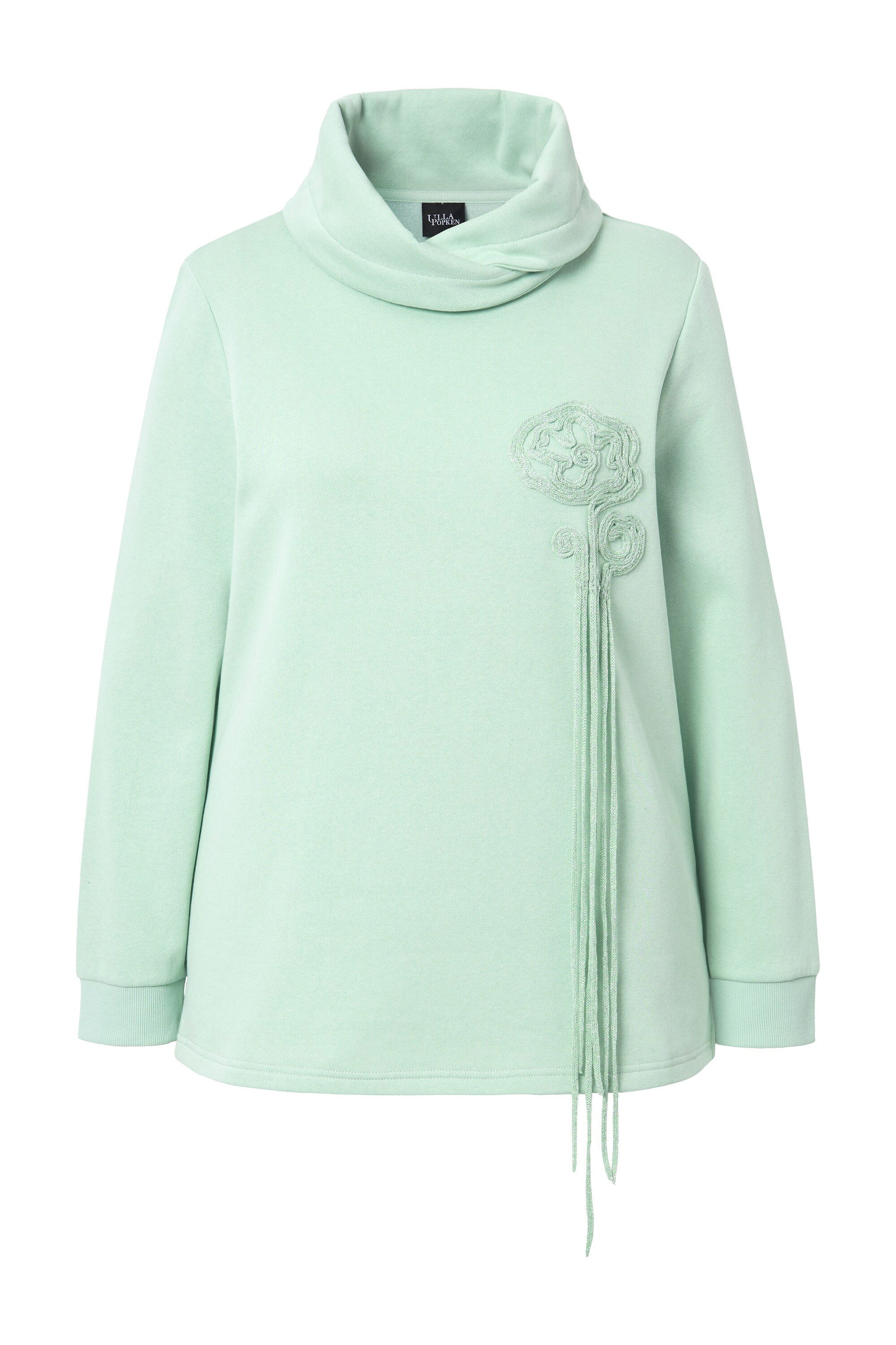 Ulla Popken Sweatshirt Sweatshirt Blüten Stehkragen Langarm günstig online kaufen