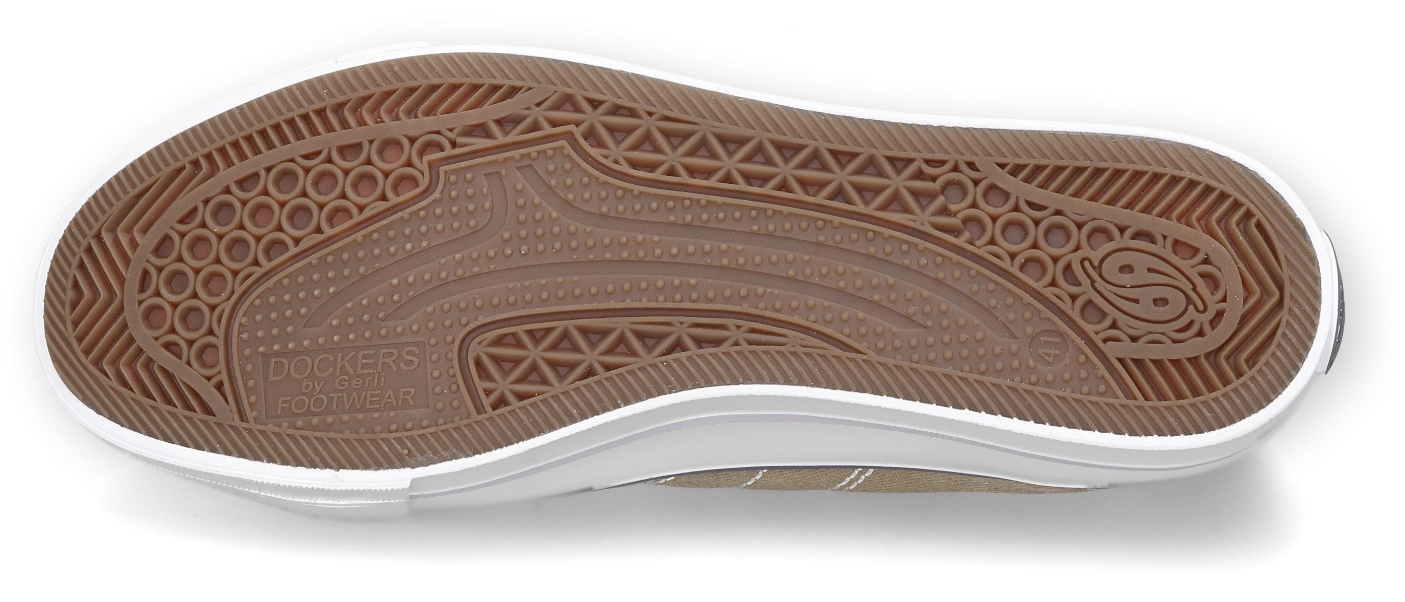 Dockers by Gerli Slip-On Sneaker, Freizeitschuh, Retro Sneaker, Fake Schnürung, in cooler Jeansoptik