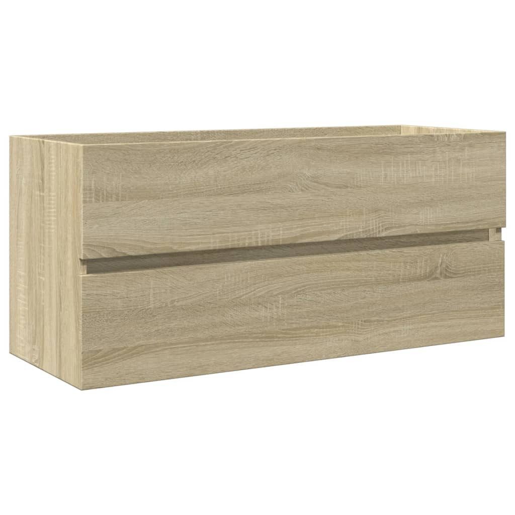 vidaXL Badezimmer-Set Waschbeckenschrank Sonoma-Eiche 100x38,5x45 cm Holzwerkstoff