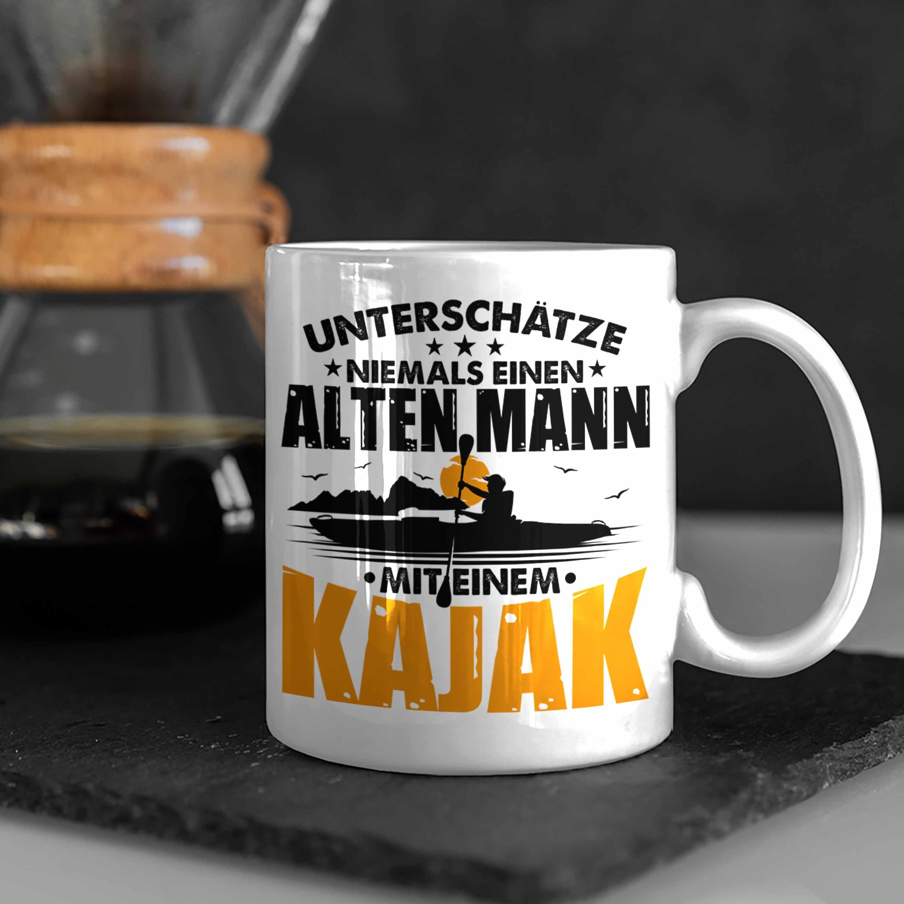 Tasse Kajak-Fahrer Weiss Evolution Kajak Trendation Geschenkidee Überraschung Tasse Geschenk Trendation - Geburtstag