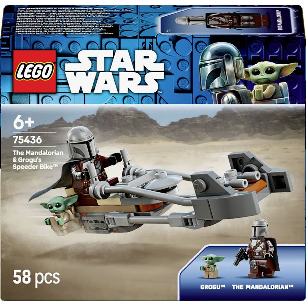 LEGO® STAR WARS™ Der Mandalorianer und Grogu auf ihrem Speeder Bike™ Konstruktionsspielsteine
