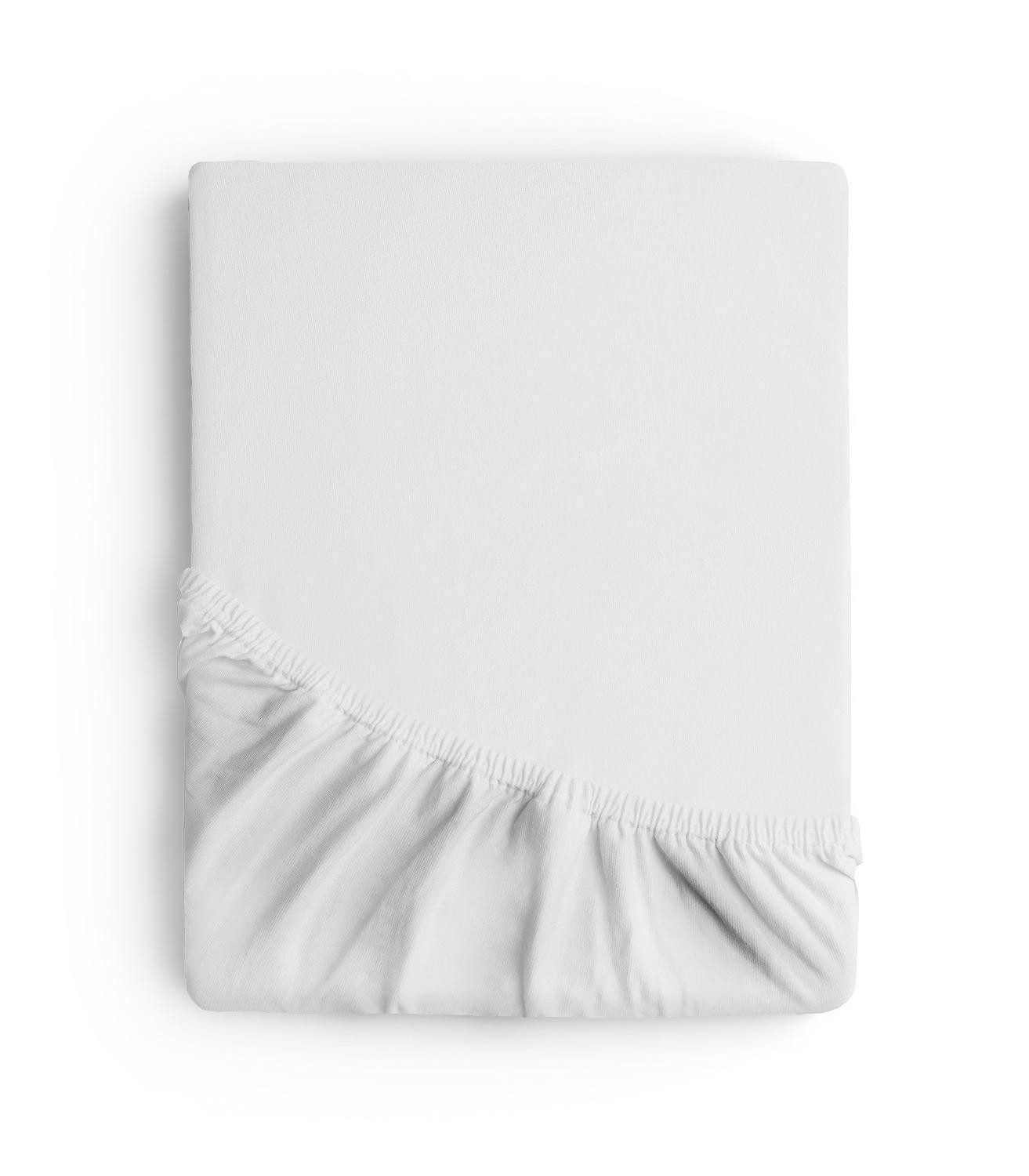 Spannbettlaken Jersey, 140 x 200 cm, Weiß, Unifarben, 140 g/m, Jersey, Gummizug: rundum, (1 Stück), mit Rundumgummizug