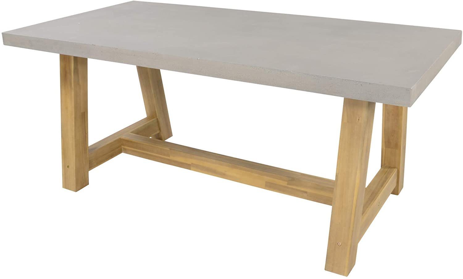 Gartentisch cm Tafel Lesli Holz Polystone Gartentisch Living 180x90x77 Akazie Esstisch Beton-Optik