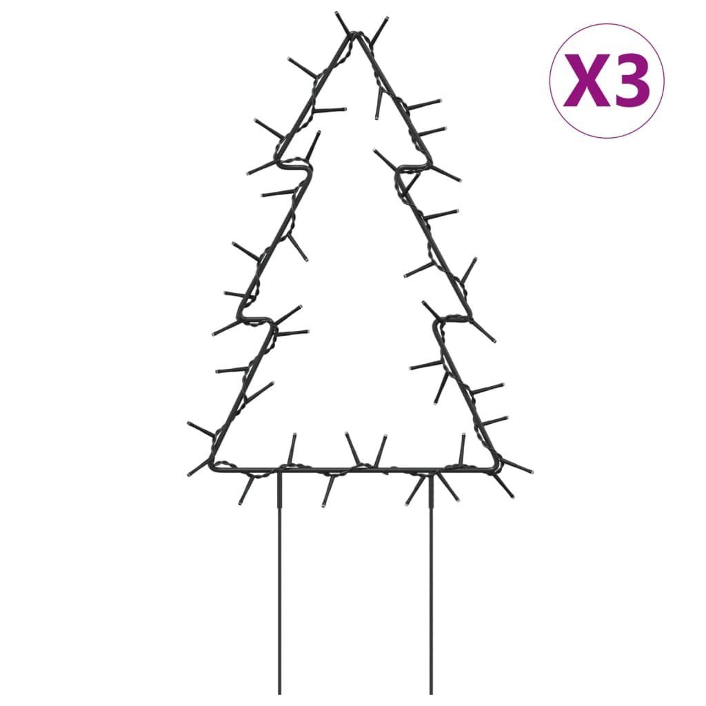 Weihnachtsbäume LEDs 50 mit 3 (3-tlg) Stk. Erdspießen Christbaumschmuck cm 30 vidaXL