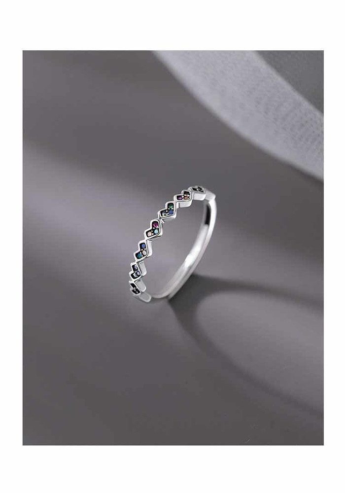 The Beauty House Fingerring Damen Ring mit Herzchen und bunten Zirkonia günstig online kaufen