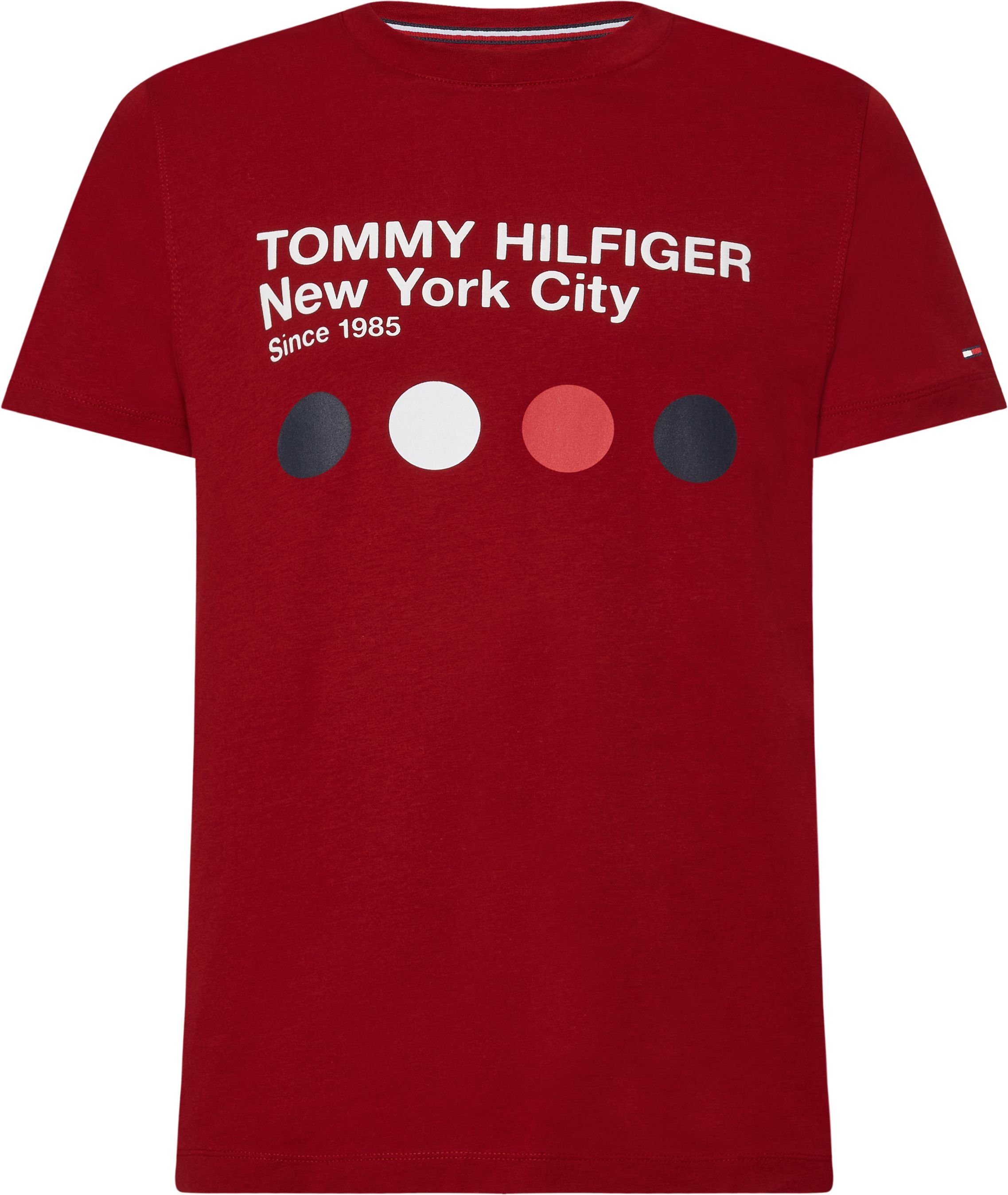 METRO Druck inspiriertem mit DOT Metro GRAPHIC TEE Tommy T-Shirt Hilfiger rot