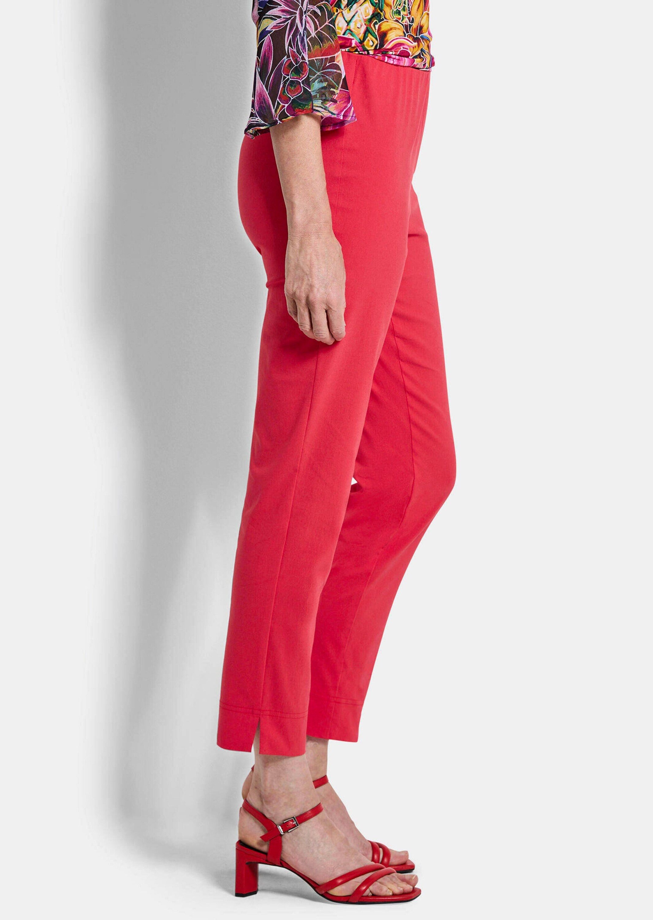 GOLDNER Stoffhose Kurzgröße: Elegante 7/8-Hose mit Schlupfbund Stilvolle Stretchhose mit seitlichem Schlitz und 7/8-Länge