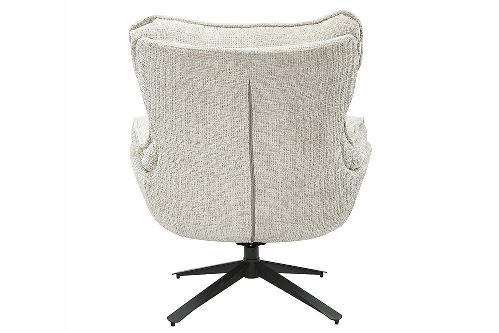 riess-ambiente Drehsessel CLOUD champagner beige/schwarz - Chenille Cremona, Metall, gepolstert (Einzelartikel, 1-St), drehbarer Loungesessel - ideal für Wohnzimmer, Homeoffice & Leseecke