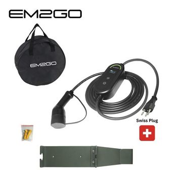 EM2GO AC Portable EV Lader, 6, 8, 10 Amp - 2.3kW, Autoladekabel, Stecker T12 für die Schweiz