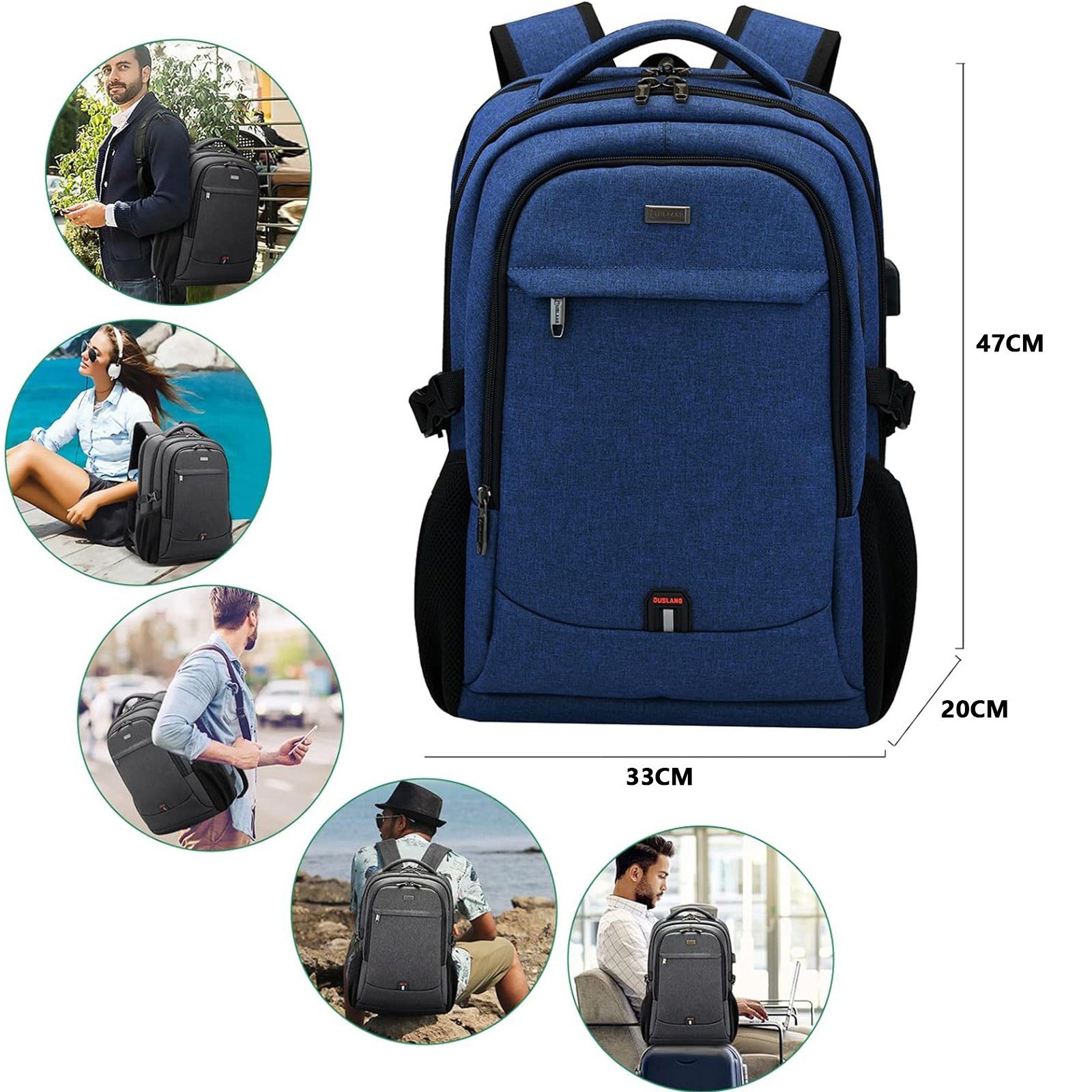 REDOM Laptoprucksack Laptop Rucksäcke Schulrucksack Wasserbeständig günstig online kaufen