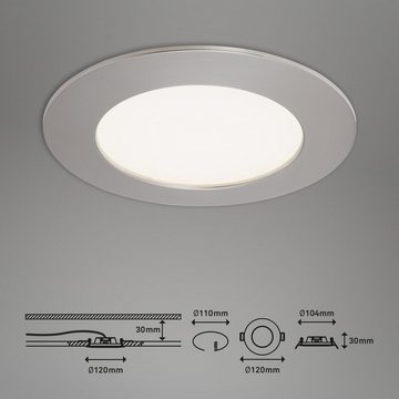 Briloner Leuchten LED Einbauleuchte 7284-032, LED fest verbaut, Warmweiß, matt-nickel, LED, Einbaustrahler, Einbauspot