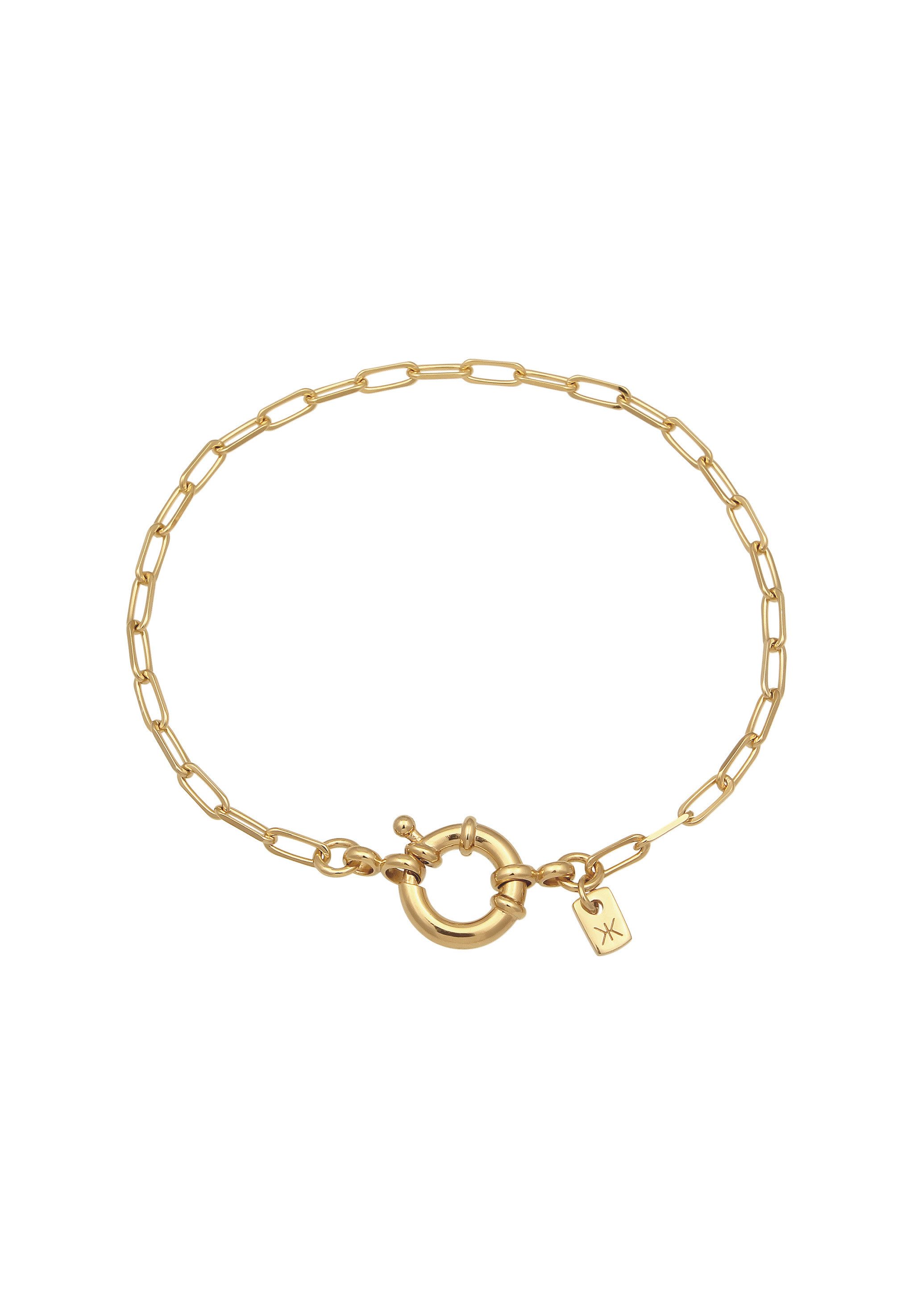 Kuzzoi Silberarmband Glieder Oval Federring 925 Sterling Silber