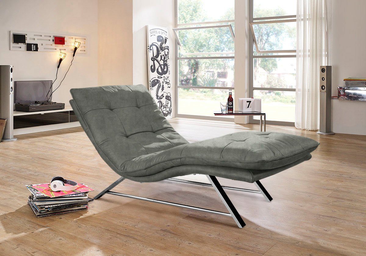 W.SCHILLIG Relaxliege daily dreams, in Waffelkissen-Optik, wahlweise mit Motor, Kufengestell, in 2 Breiten