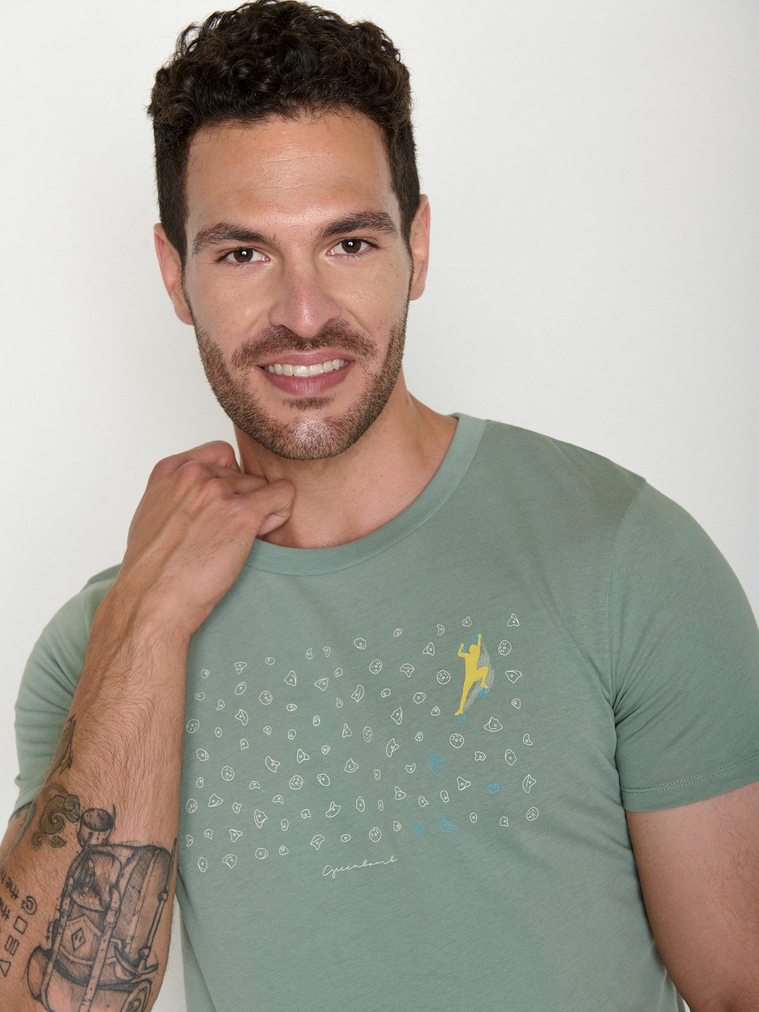 GreenBomb T-Shirt Guide Lifestyle Boulderer Motiv Lifestyle (1-tlg., 1) klassischer Schnitt, tailliert, Rundhalsausschnitt, Bio-Baumwolle
