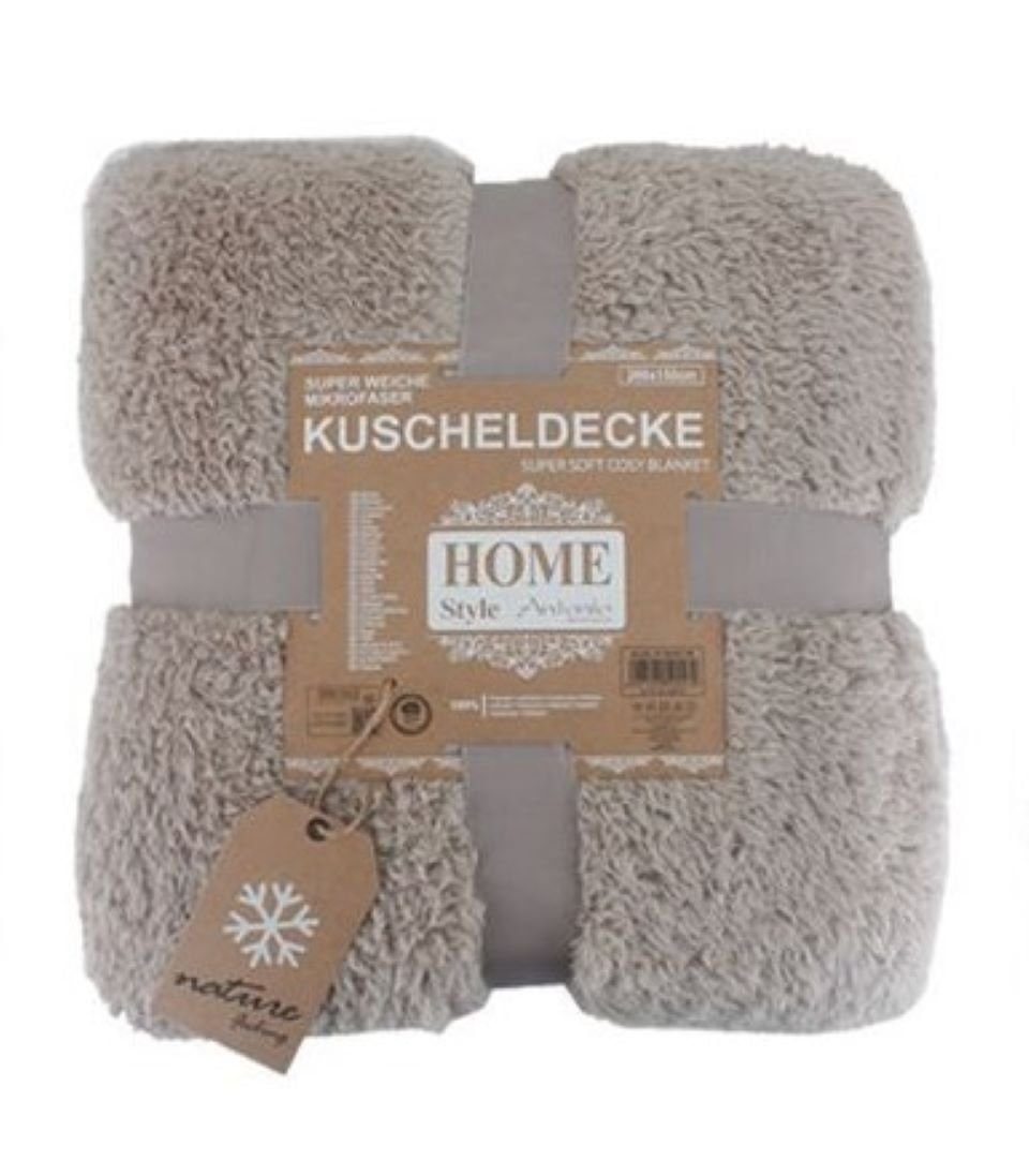 Wohndecke Teddy Kuscheldecke in Kunstfell-Optik, flauschige Mikrofaser Decke, Home,Relax&Style, 150 x 200 cm große, warme, weiche Kuscheldecke