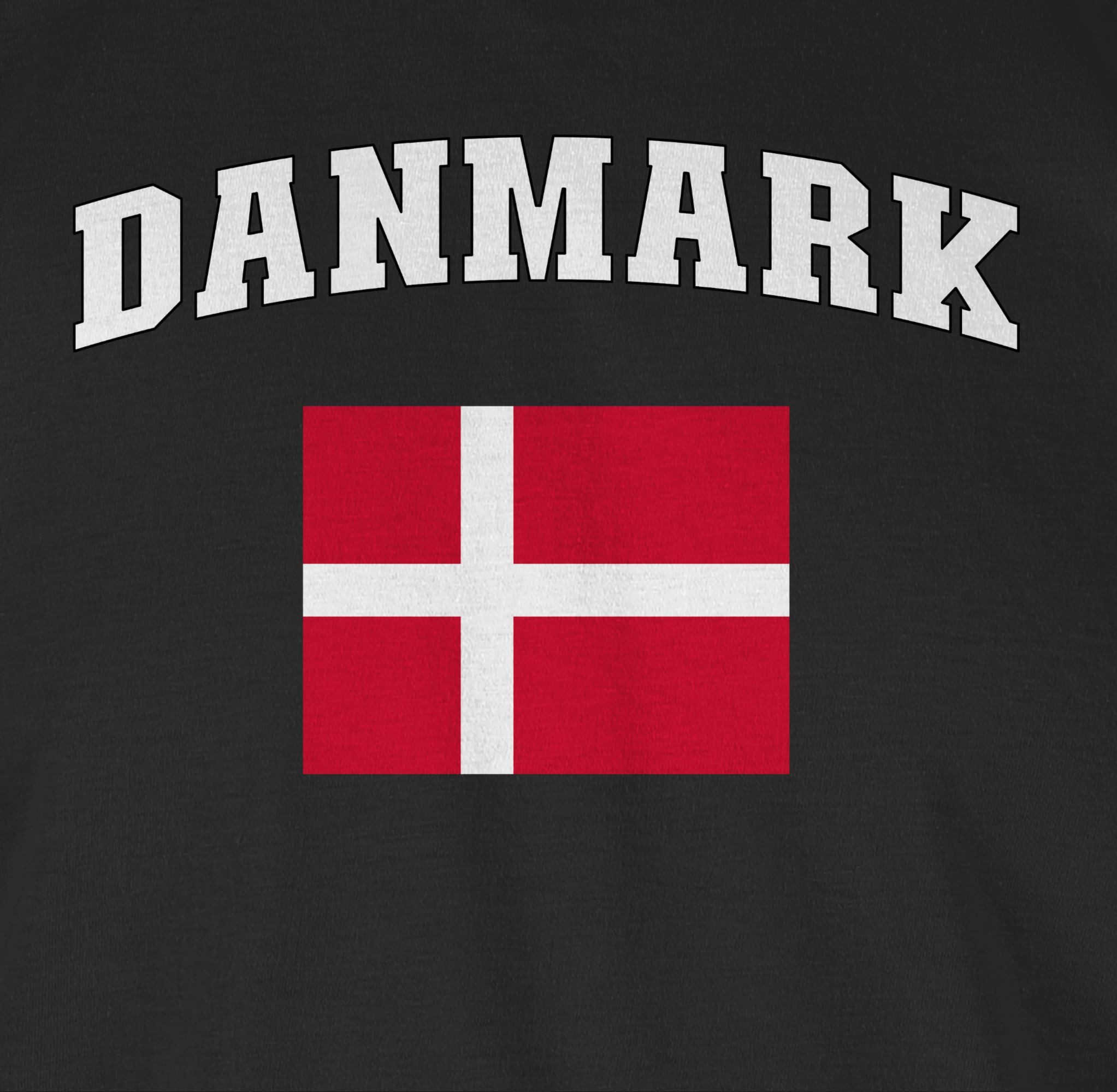Shirtracer T-Shirt Danmark Schriftzug mit Flagge, Denmark, Dänemark, Kongeriget Danmar 2026 Fussball WM Fanartikel