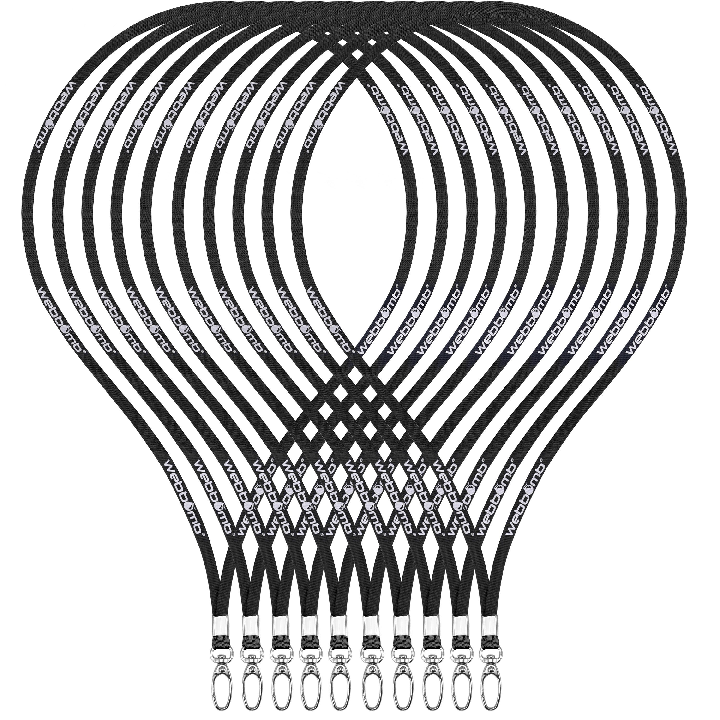 WEBBOMB Schlüsselanhänger 10x unbedruckte Schlüsselbänder 10 Stück Lanyards Umhängeband 17Farben