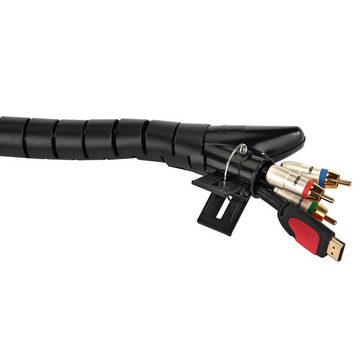 Hama Kabelführung Flexibler Spiral-Kabelschlauch mit Einzieh-Werkzeug, 25 mm, 2 m