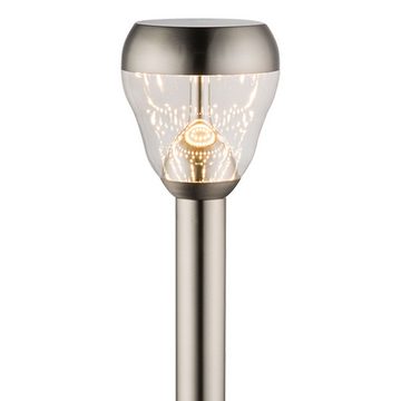 etc-shop LED Außen-Stehlampe, Leuchtmittel inklusive, Warmweiß, Standleuchte Außenleuchte Stehleuchte Stehlampe Edelstahl