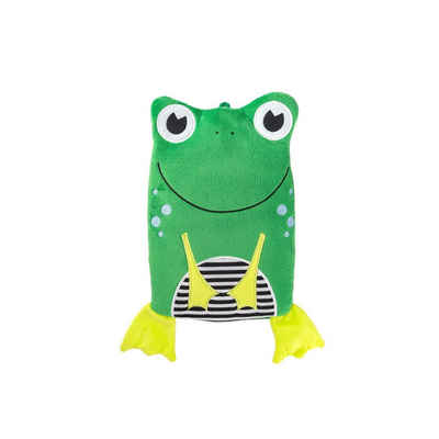 Hugo Frosch Wärmflasche, Kinder Öko-Wärmflasche 0,8 l mit Veloursbezug "Frosch" grün