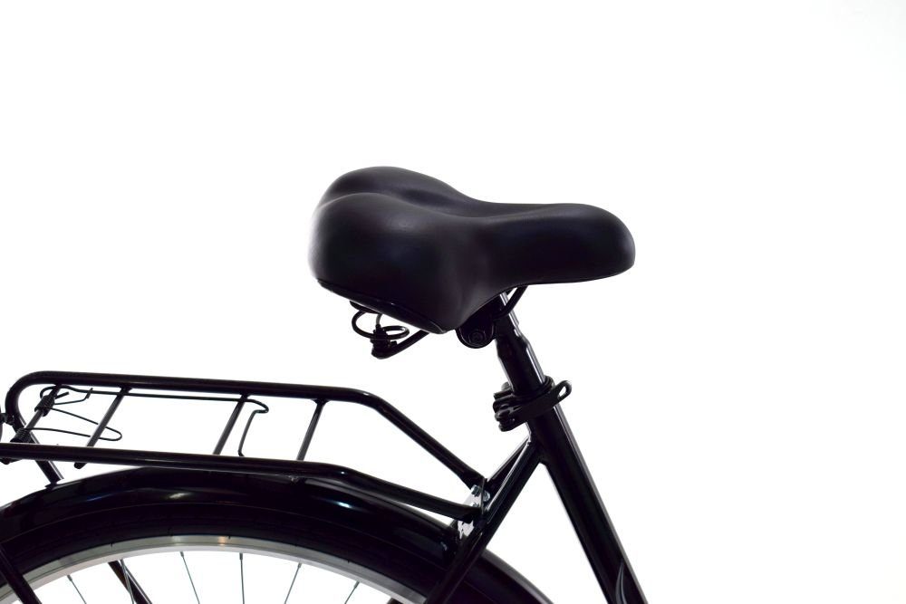 T&Y Trade City Bike 28 Inch Women's City Holland Bicycle Bike Coaster Brake Road Traffic Regulations (STVO) Enur Black, 1 Speed, Coaster Brake, Luggage Rack, Kickstand, Basket