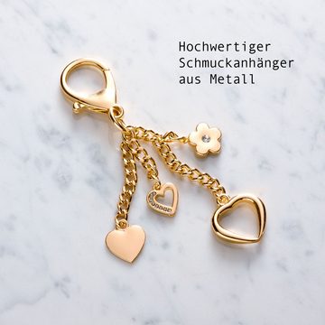 FEFI Brillenetui Echt-Leder mit Anhänger, Exclusive Line, Set aus 1 Etui + hochwertigem Mikrofasertuch