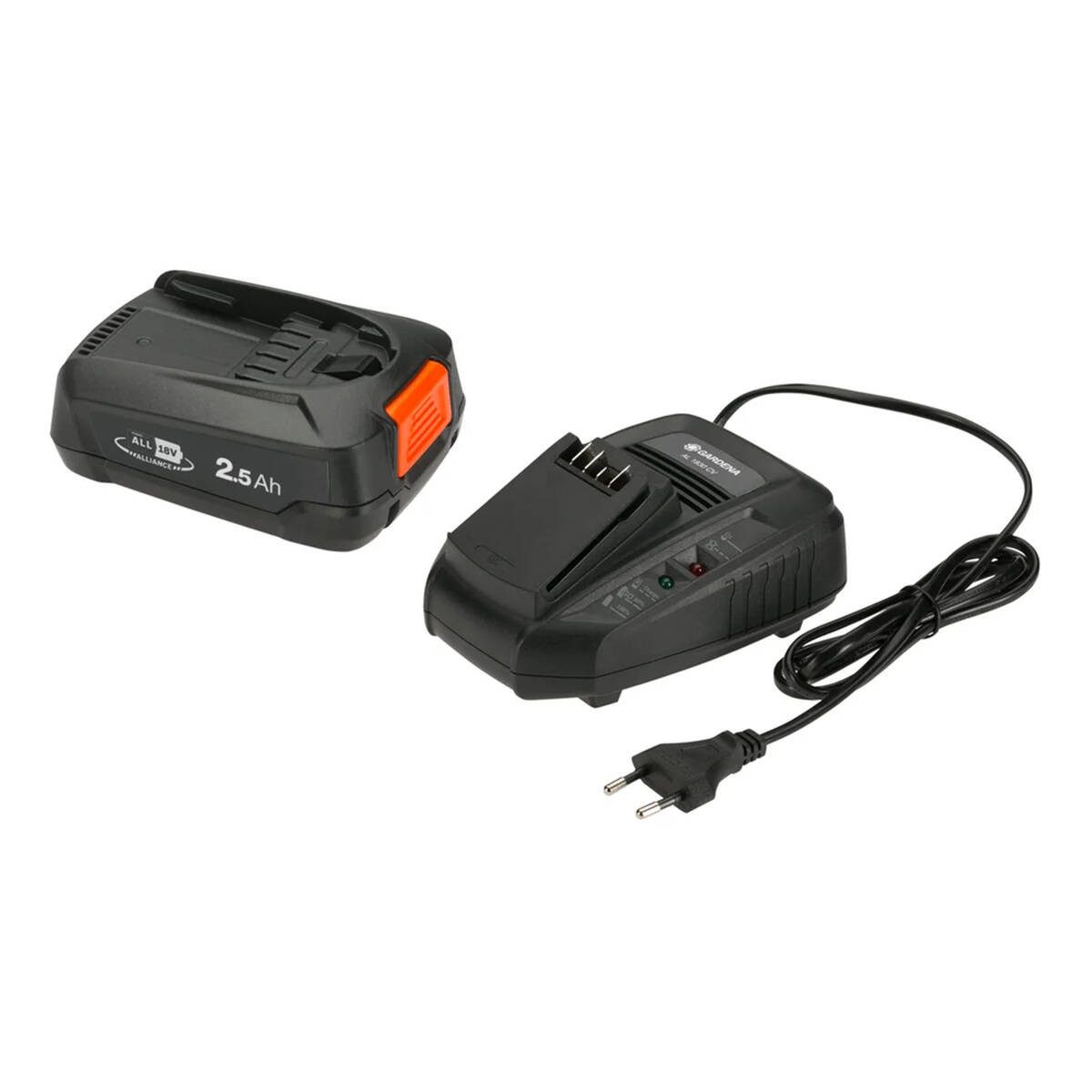 GARDENA 14906-20 Akku Starter-Set (18 V), POWER FOR ALL,Schnelladen,LED-Anzeige