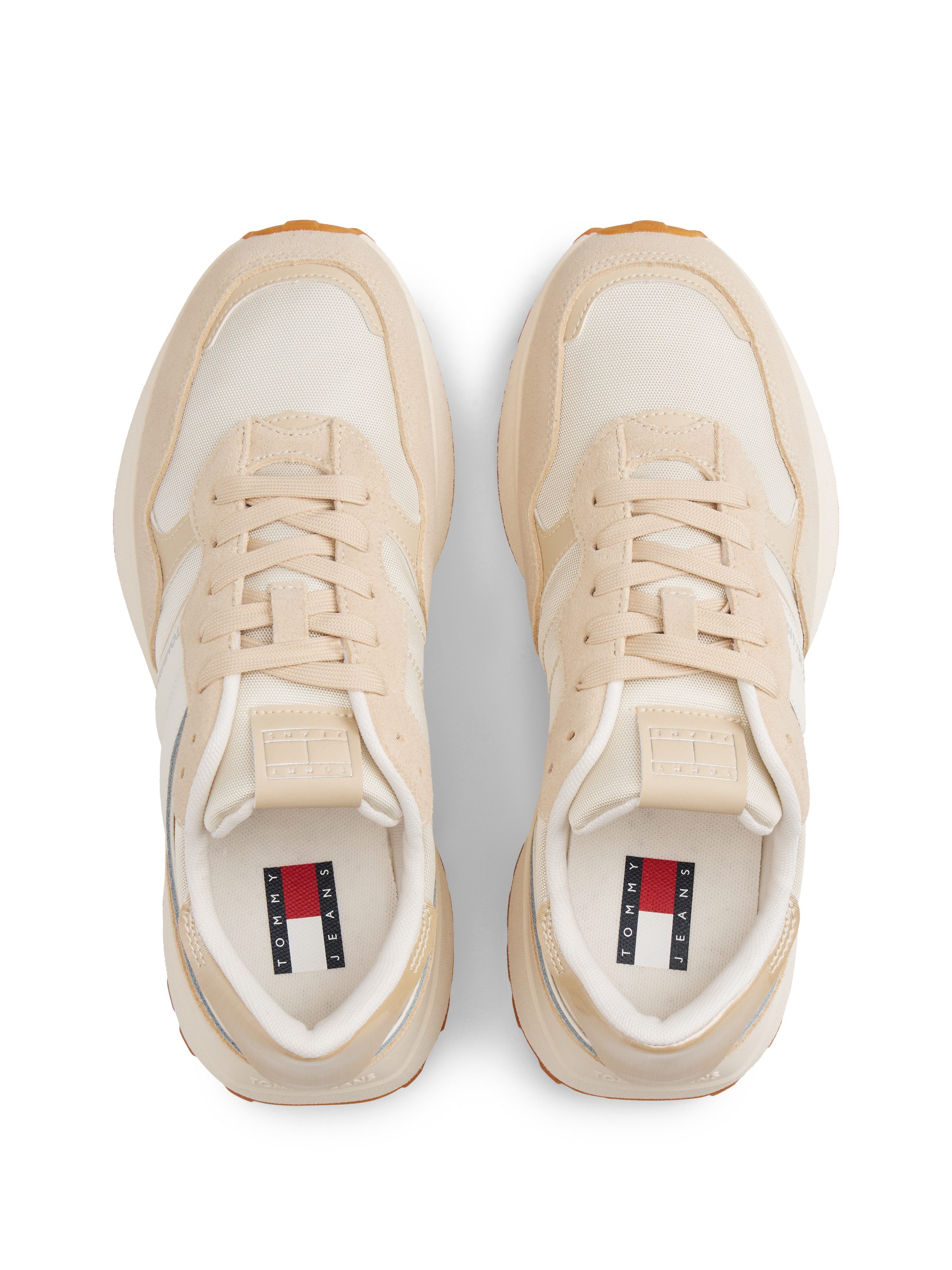 Tommy Jeans TJW CLEATED RUNNER Plateausneaker, Freizeitschuh, Halbschuh, Schnürer mit Kontrastbesatz