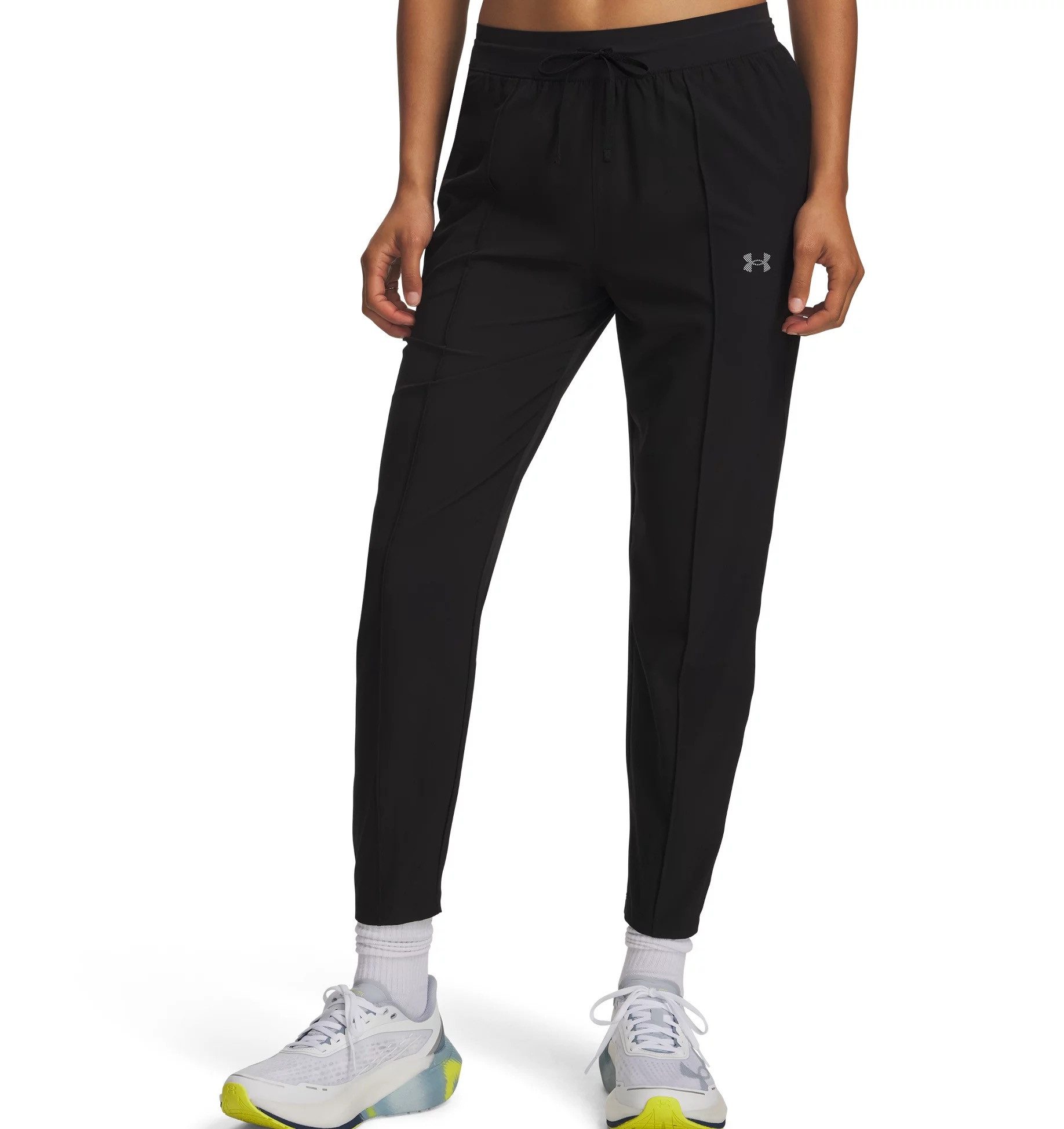 Under Armour® Laufhose UA VELOCITI TRACK PANT für Laufen, aus Polyester und Elasthan, schwarze Grundfarbe
