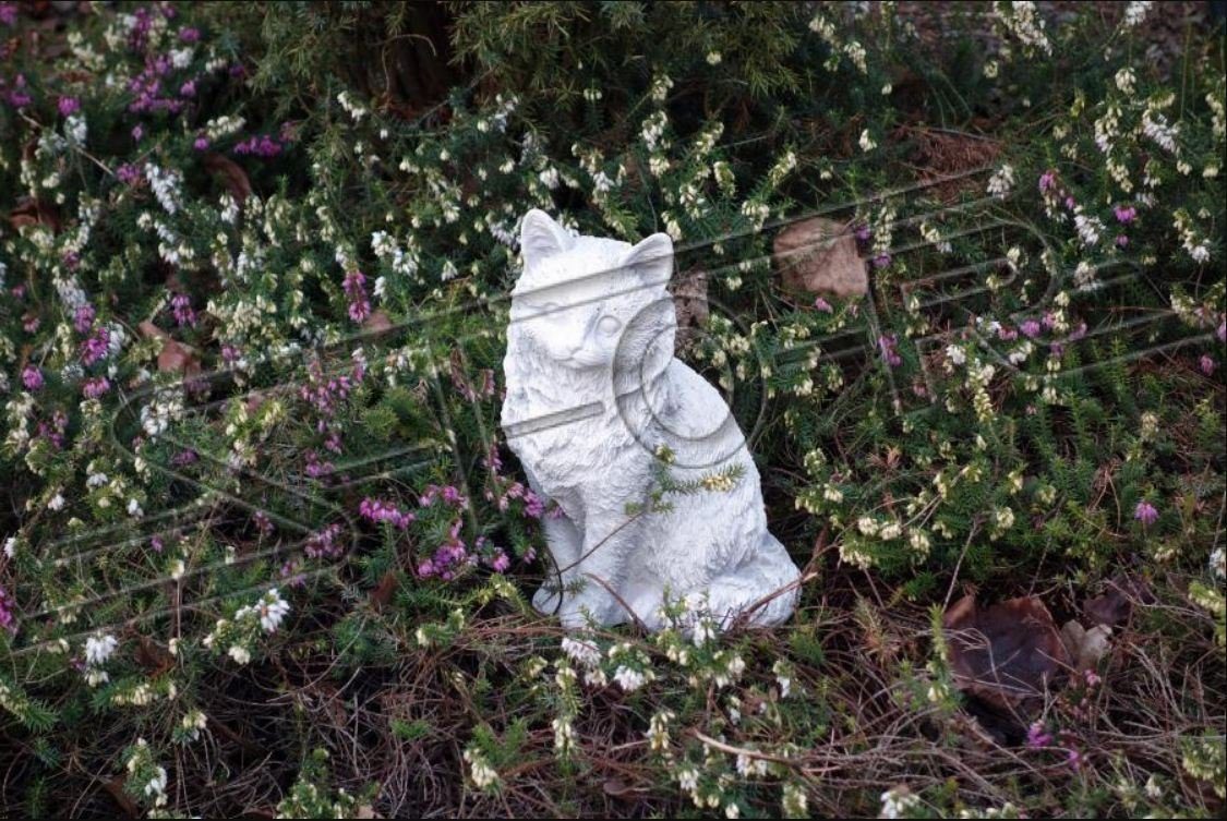 JVmoebel Skulptur Garten Dekoration Katze Terrasse Stein Figuren Figur Deko Statue