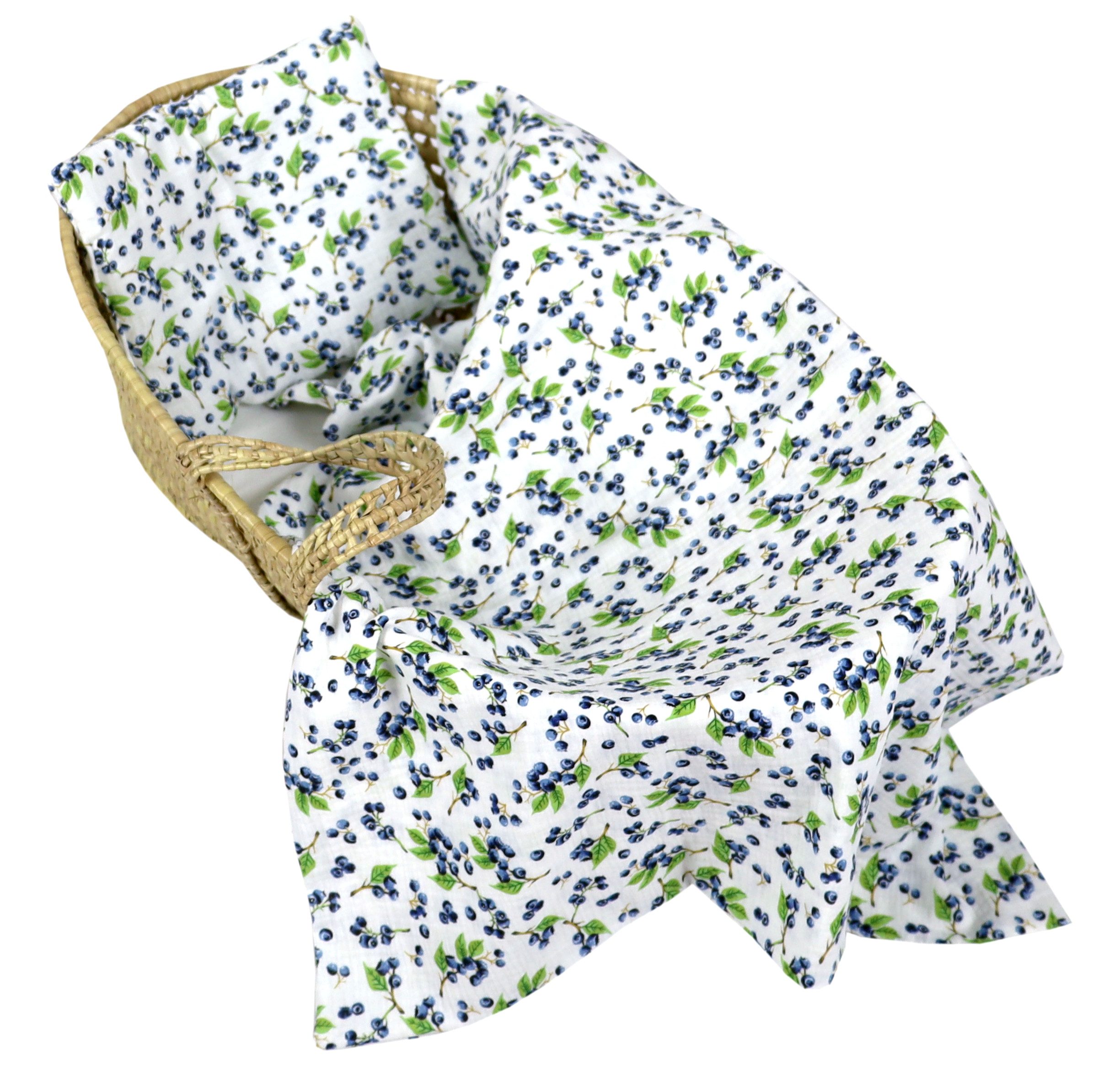 Babydecke BabyLux Musselin Decke 75x100cm +Kissen für Kinderwagen Wiege Babybett