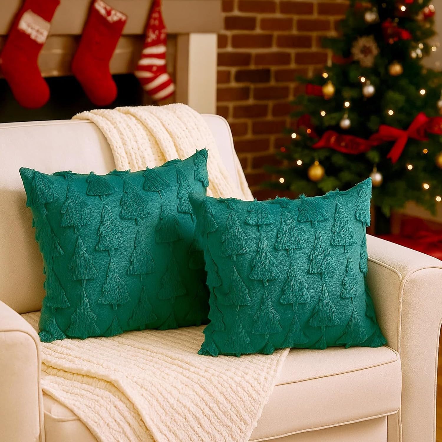 Youyijia Zierkissen 2er Set Kissenbezüge Weihnachten – elegante Zierkissenhüllen
