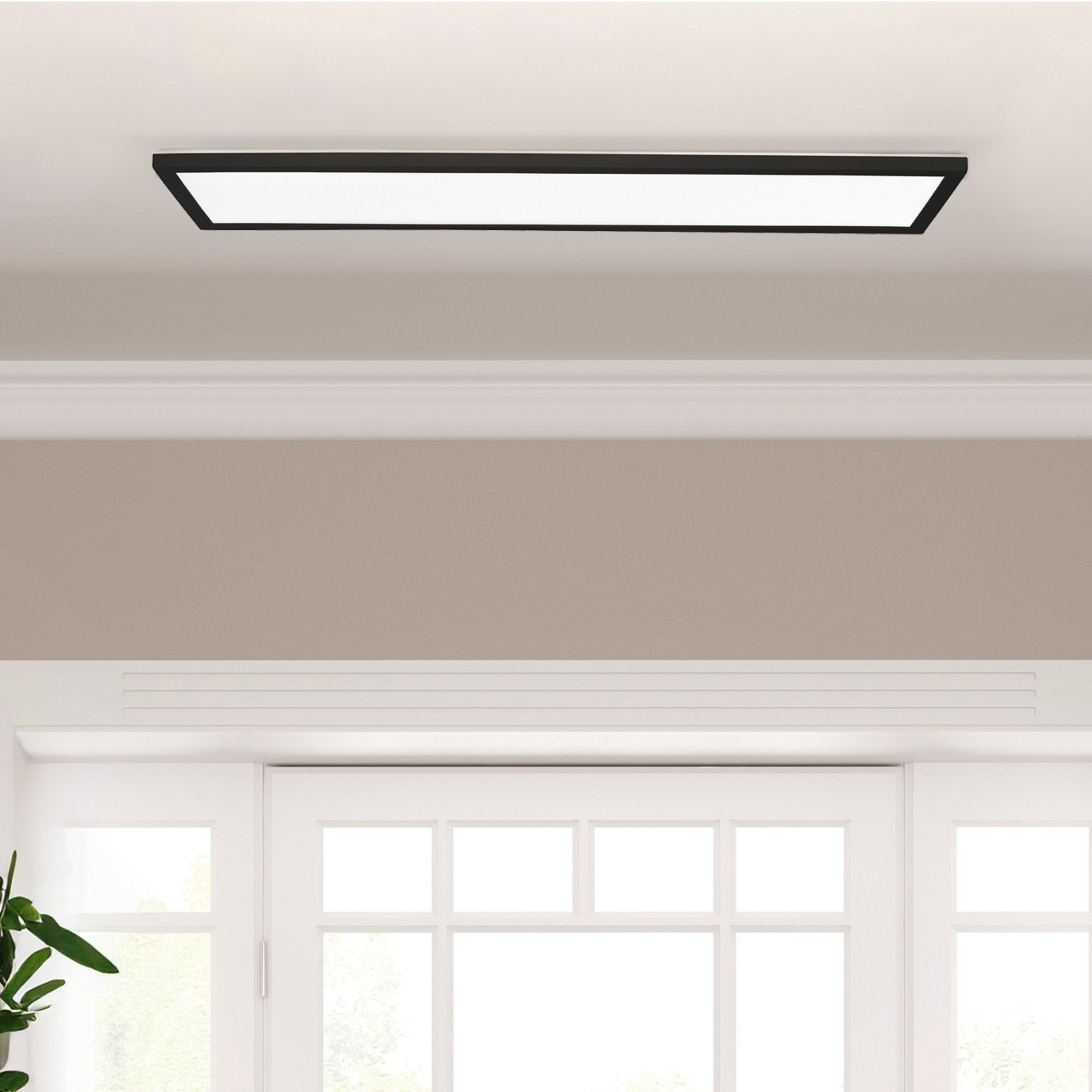 Lightbox LED Panel, LED fest integriert, Neutralweiß, LED Aufbaupaneel, 25 x 96 cm, 24W, 3200 lm, 4000K, Kunststoff, schwarz