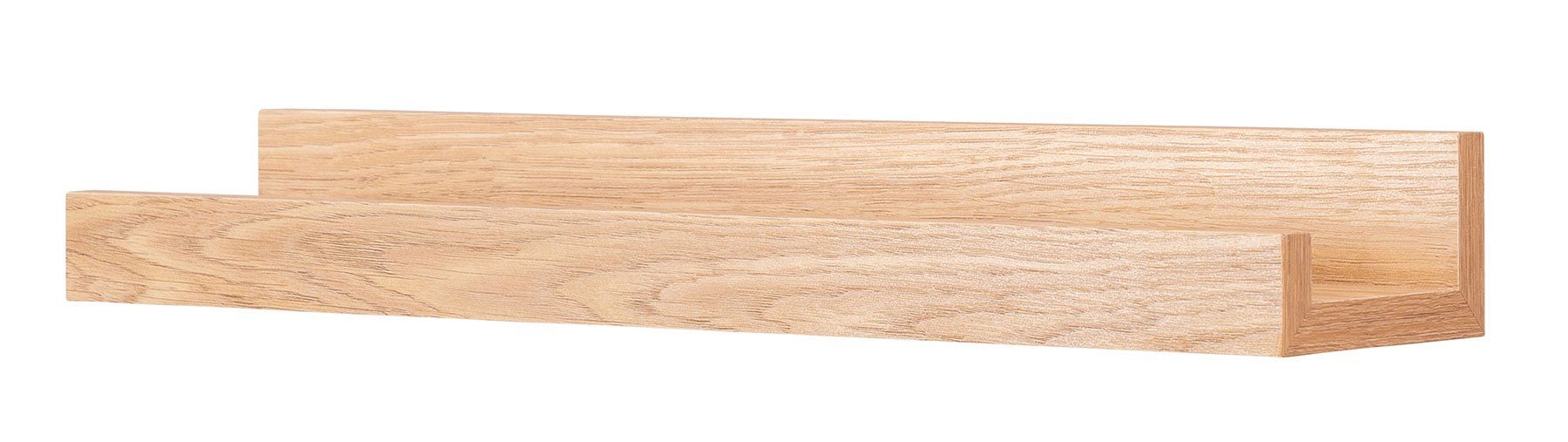 Levandeo® Bilderleiste, Bilderleiste Eiche Braun L40cm MDF Holz Wandregal Schmal Wanddeko