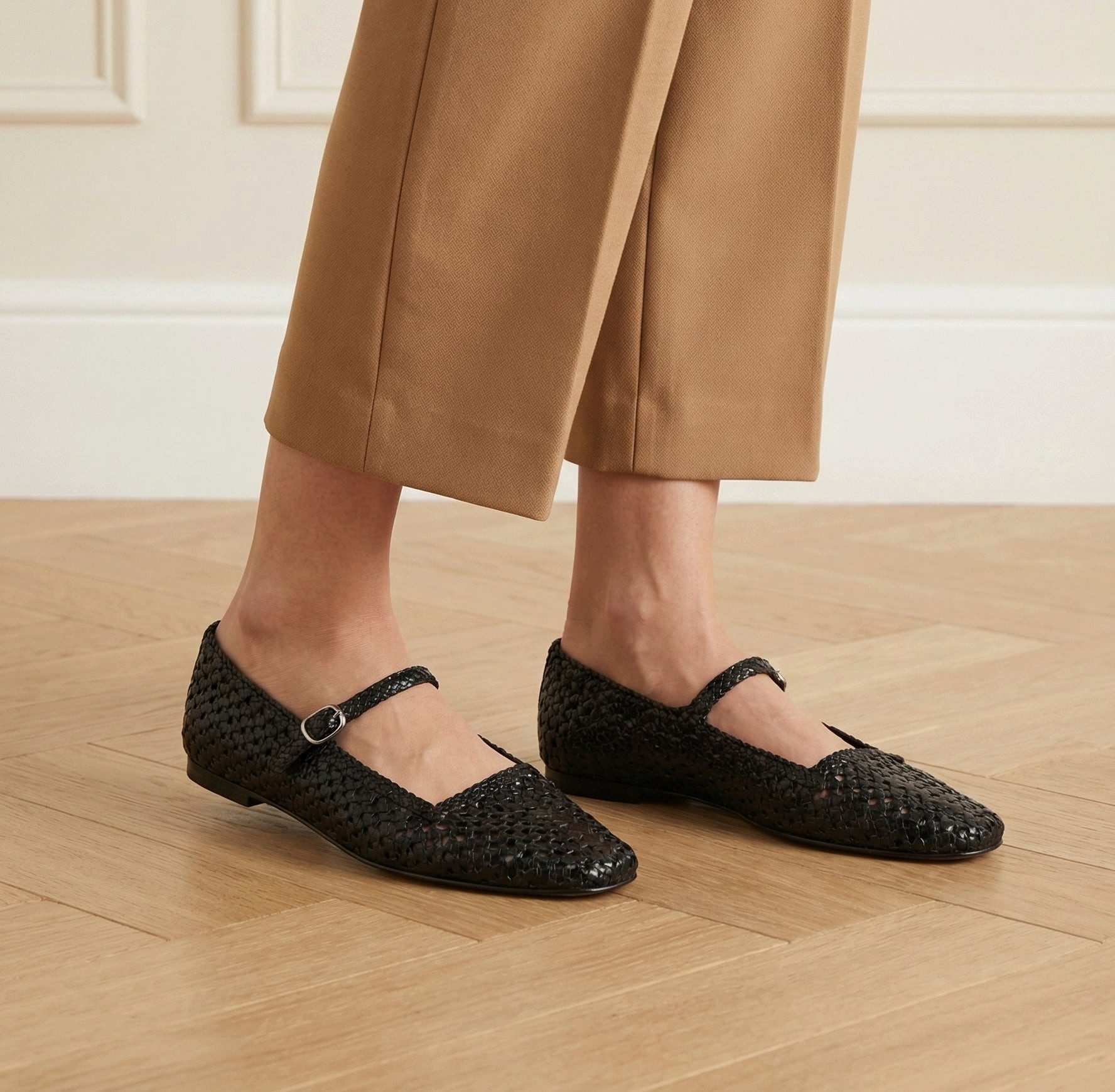 Melvin & Hamilton Bexley 10 Leder-Geflochtene Schuhe für Damen Ballerina Flache Absätze, Echtes Leder, Von Hand geflochten