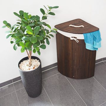 relaxdays Wäschekorb 2tlg. Eckwäschekorb Set aus Bambus