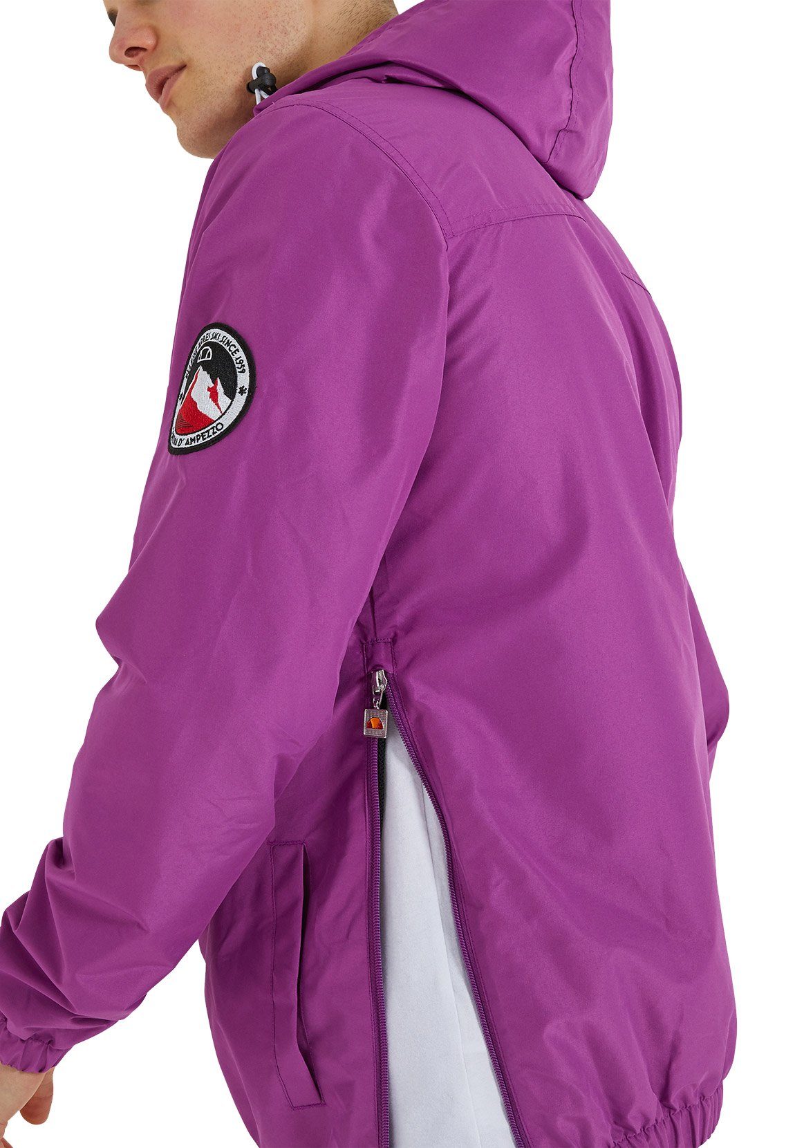 Ellesse Windbreaker Ellesse Jacke Herren MONT 2 OH JACKET Purple Lila,  Ausschnitt: Kapuze mit Tunnelzug