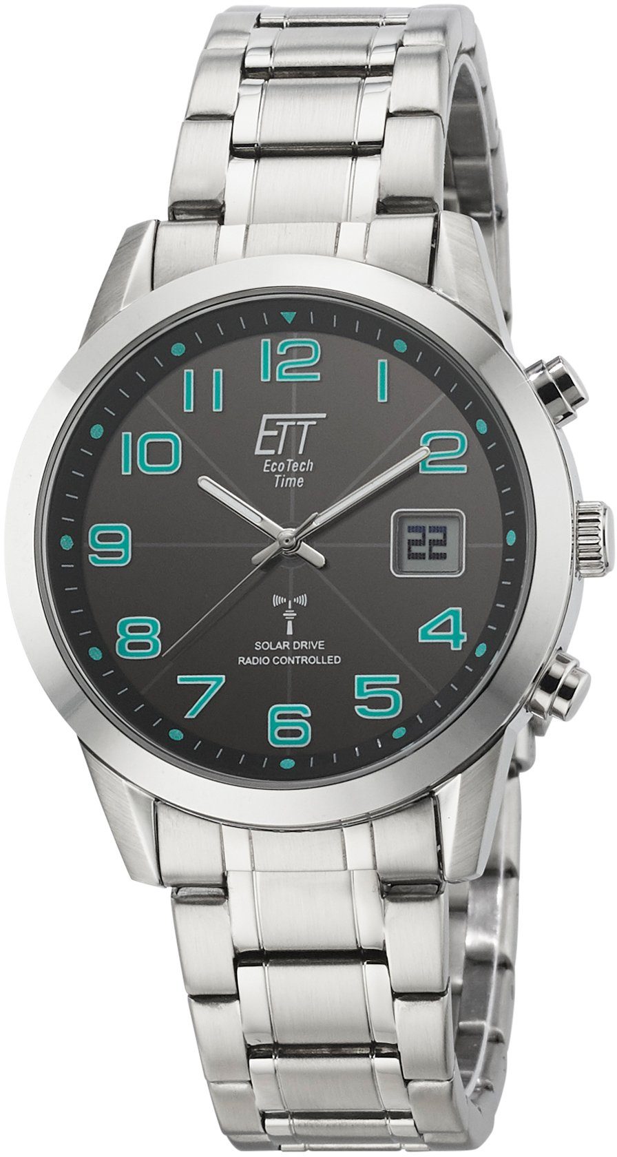 ETT Funkuhr Basic, EGS-11500-22M, Armbanduhr, Herrenuhr, Datum, Solar