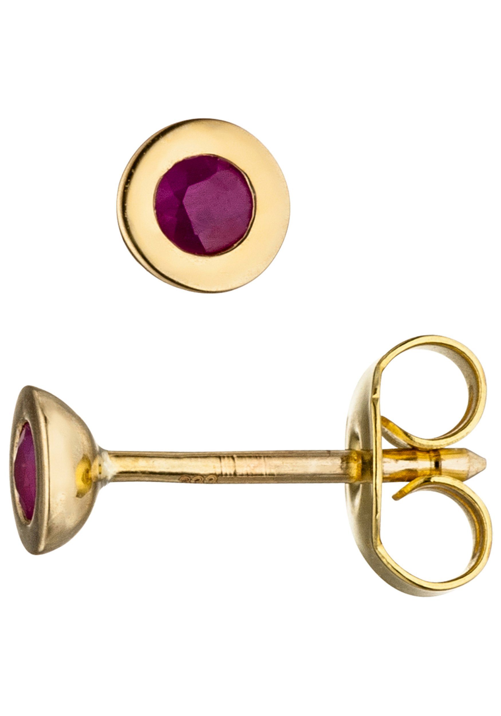 JOBO Paar Ohrstecker, 333 Gold mit Rubin, Hochwertige Ohrringe online kaufen  | OTTO