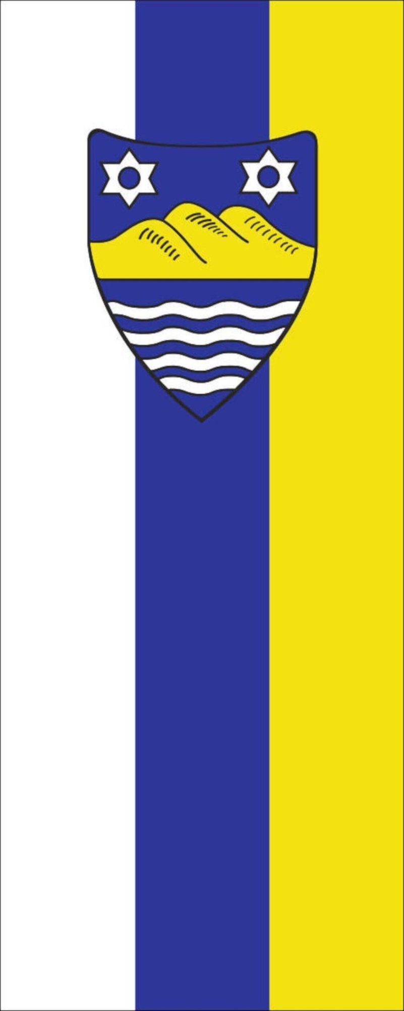 flaggenmeer Flagge Flagge Juist mit Wappen 110 g/m² Hochformat